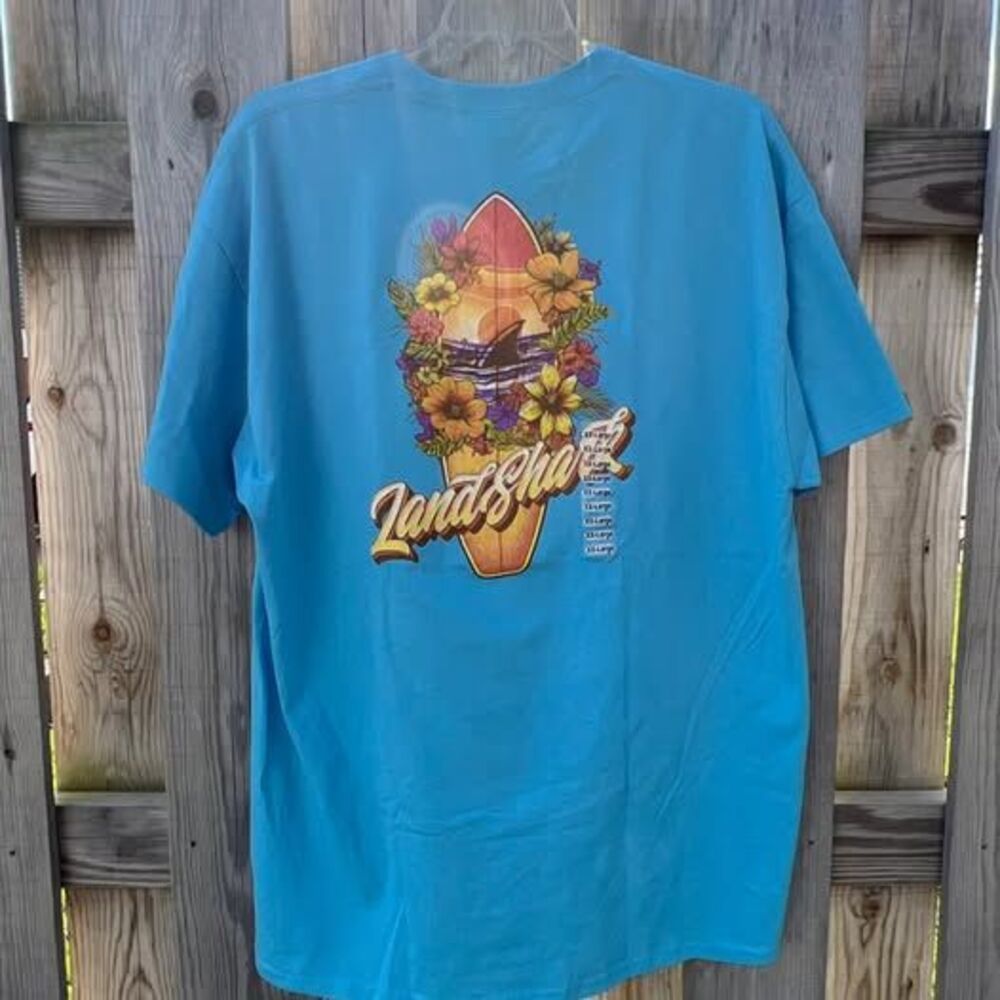 Landshark Men’s Graphic T-shirt 2XL Surfboard Hollywood Beach Margaritaville NWT